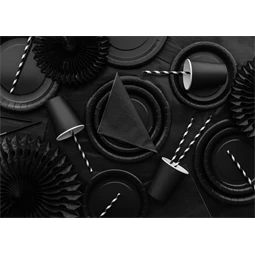 Papírtányér fekete 23 cm S/6