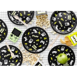 Papírtányér gamepad 23x23 cm mix S/6