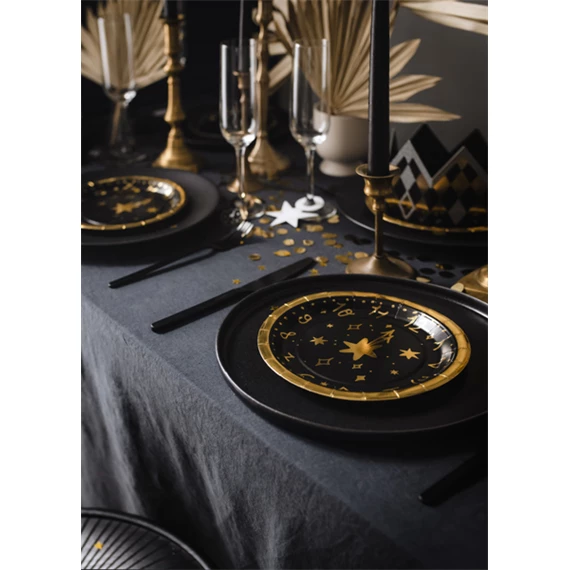 Papírtányér óra 18 cm mix S/6