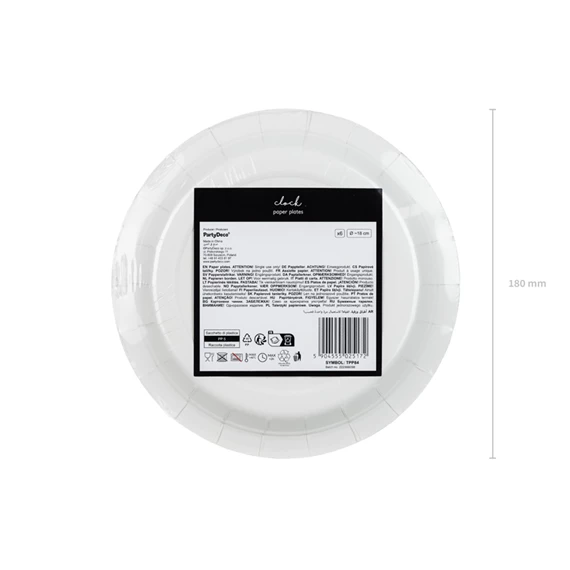 Papírtányér óra 18 cm mix S/6