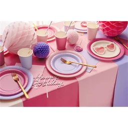 Papírtányér sötét rózsaszín 18 cm S/6