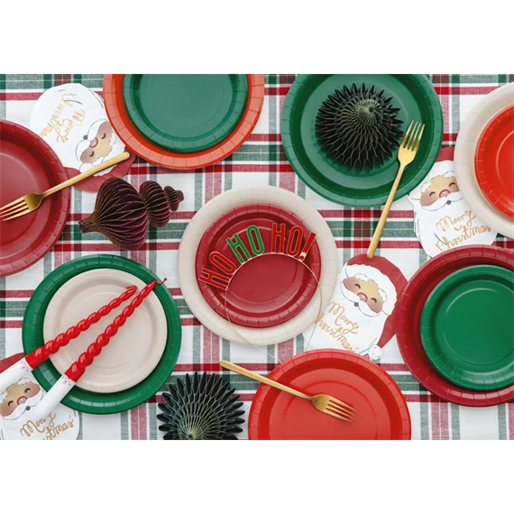 Papírtányérok 23 cm piros S/6