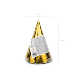 Party kalapok csillagok arany 16 cm S/6