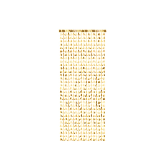 Party függöny karácsonyfák arany 100x245 cm