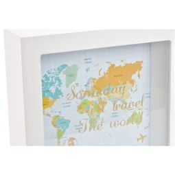 Persely világtérképpel 14,5x5x14,5 cm