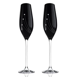 Pezsgős pohár Swarovski kristállyal 210 ml 26,3x6,6 cm S/2