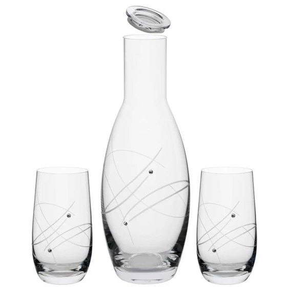 Pohár kancsóval Swarovski kristállyal 1270 ml/390 ml 28x10,4 cm S/3