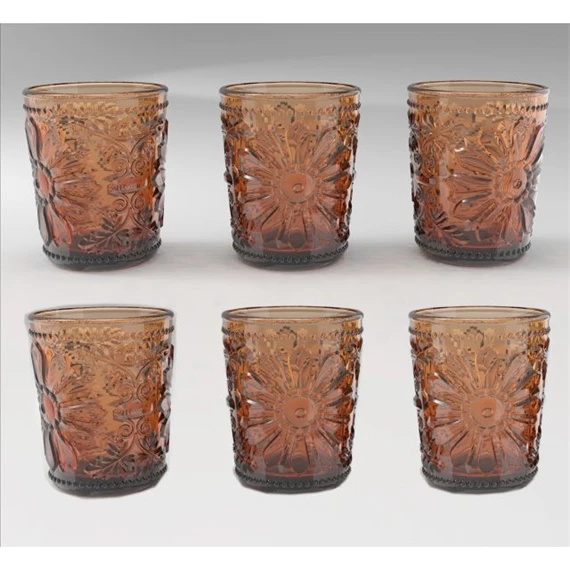 Pohár szett virág mintás 310 ml 8,5x8,5x10,5 cm S/6