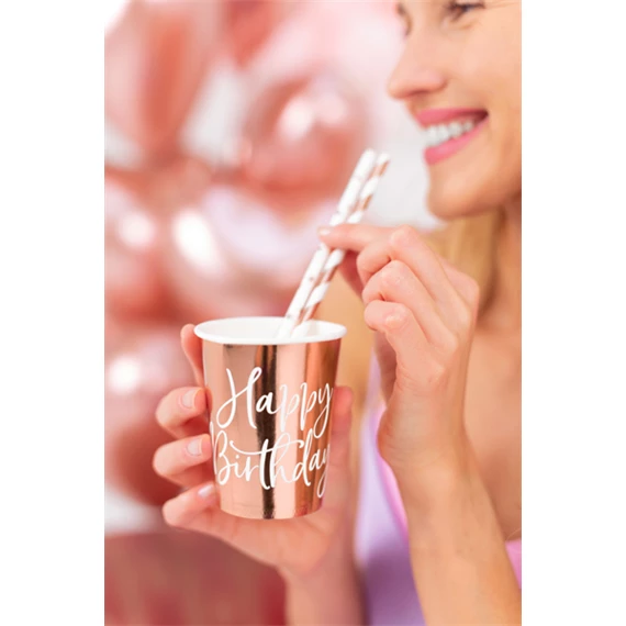 Poharak boldog születésnapot!, rózsaarany, 260 ml S/6