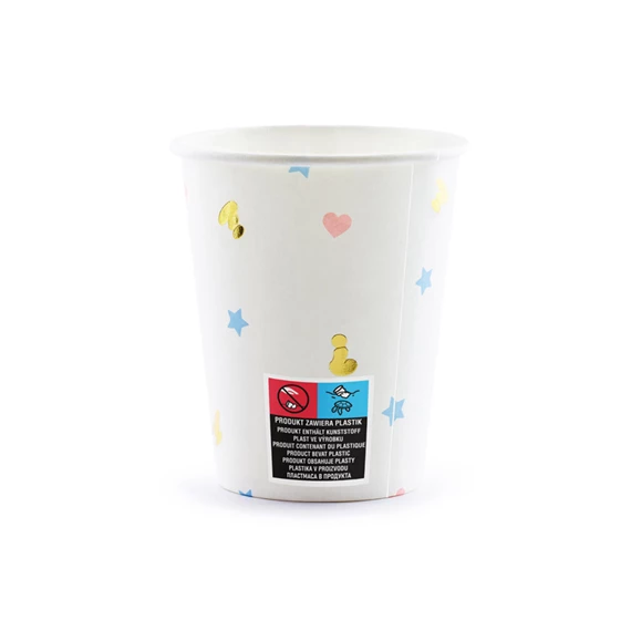 Papírpohár fiú vagy lány, babaváró buli 200 ml S/6