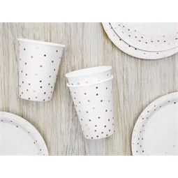 Papírpohár pöttyös fehér 260 ml S/6