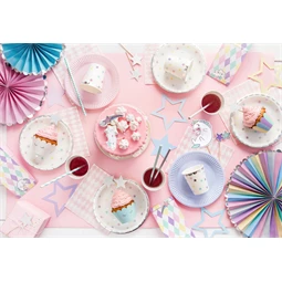 Papírpohár unikornis - csillagok, 180 ml S/6