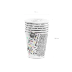 Papírpohár unikornis - csillagok, 180 ml S/6