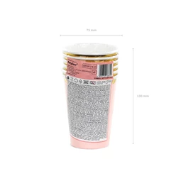 Papírpohár világos rózsaszín 220 ml S/6