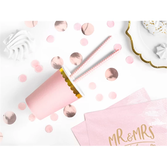 Papírpohár világos rózsaszín 220 ml S/6