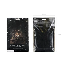 Pókhálós asztali futó fekete 185x45 cm