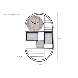 Polc falra órával 33x10x60 cm