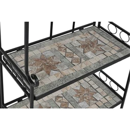 Polc kovácsoltvas, mozaik mintával 54x29x121 cm