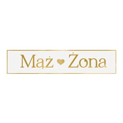 Rendszámtábla mąż - żona arany 59 x 11,5 cm