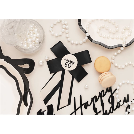 Rozetta 60. születésnapra 11x17 cm krém-fekete