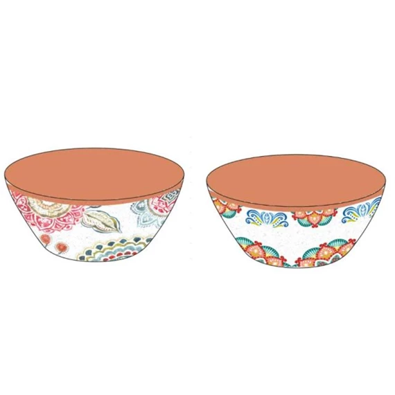 Salátás tál Mandala mintás 25x25x12 cm 2 féle