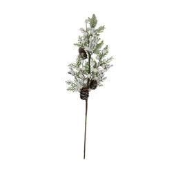 Selyemvirág ág havas, bogyós 54 cm