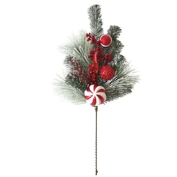 Selyemvirág ág havas, bogyós 25x12x56 cm