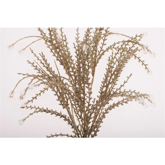 Selyemvirág ág kristállyal, glitteres 75 cm