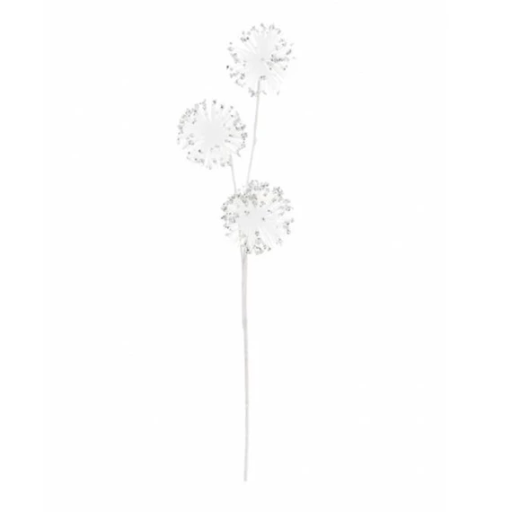 Selyemvirág ág pitypang, glitteres 50 cm