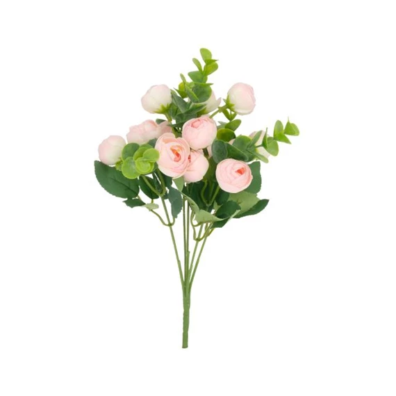 Selyemvirág Boglárkacsokor Eukaliptusszal 31 cm