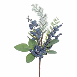 Selyemvirág fenyőág levelekkel, kökénnyel 31 cm