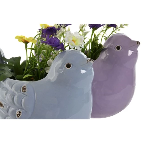 Selyemvirág madár kaspóban 18x14x17,5 cm 2 féle