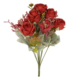 Selyemvirág Rózsacsokor Liliommal 38 cm