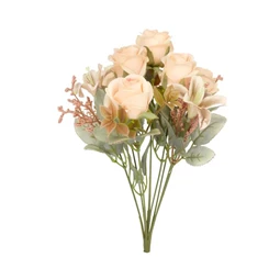 Selyemvirág Rózsacsokor Liliommal 38 cm