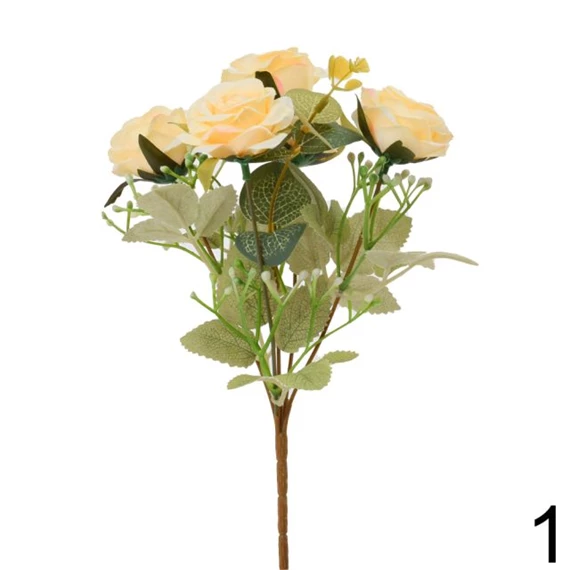 Selyemvirág rózsacsokor 28 cm 2féle