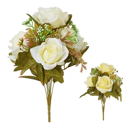 Selyemvirág rózsacsokor 39 cm 2féle