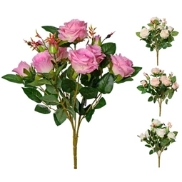 Selyemvirág rózsacsokor 45 cm 4féle