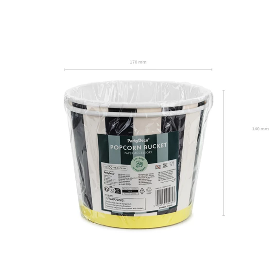 Snack vödrök csíkos, 14 cm, mix S/2