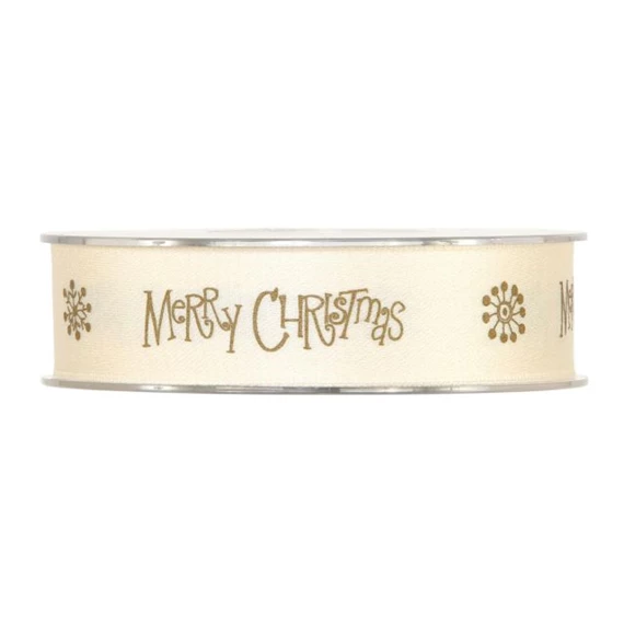 Szalag "Merry Christmas" felirattal 25 mm x 15 m