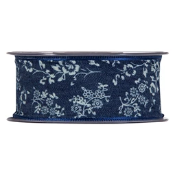 Szalag virágos, farmer 40 mm x 15 m