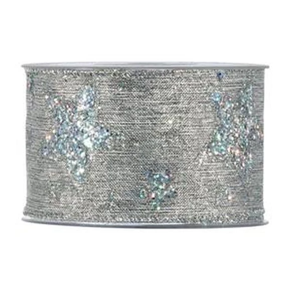 Szalag glitteres, csillag mintával 63 mm x 10 m
