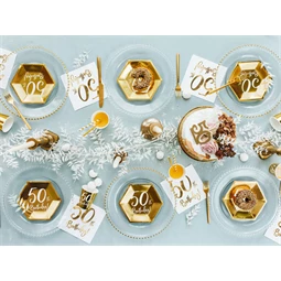 Szalvéta 50, születésnap fehér 33x33 cm S/20