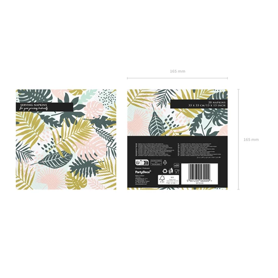 Szalvéta aloha levelek 33x33 cm S/20