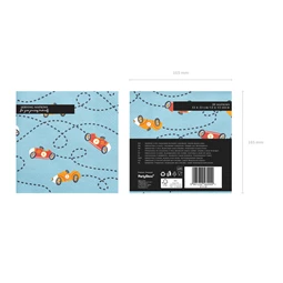 Szalvéta autók, 33x33, mix S/12