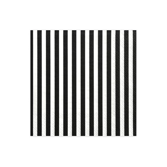 Szalvéta csíkos fekete 33 x 33 cm S/20