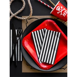 Szalvéta csíkos fekete 33 x 33 cm S/20