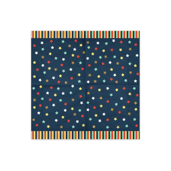Szalvéta csillagok 33x33 cm sötétkék S/12