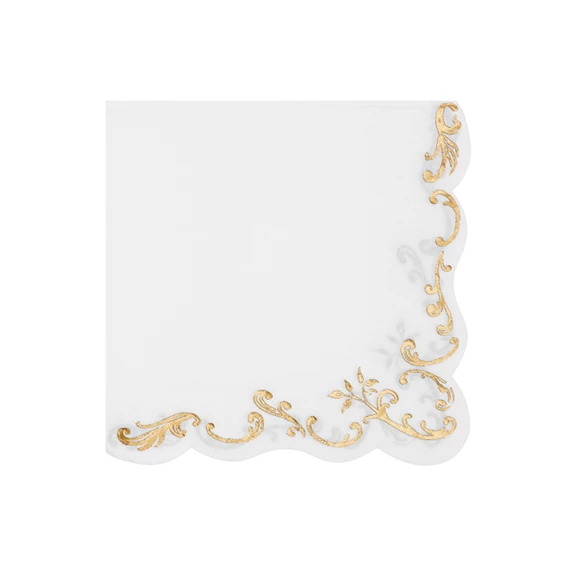 Szalvéta dísz 33x33 cm fehér S/12