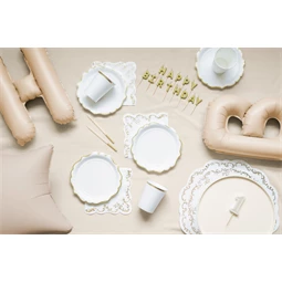 Szalvéta dísz 33x33 cm fehér S/12