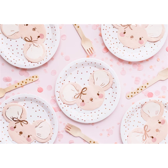 Szalvéta egér, világos rózsaszín, 16x10 cm S/20